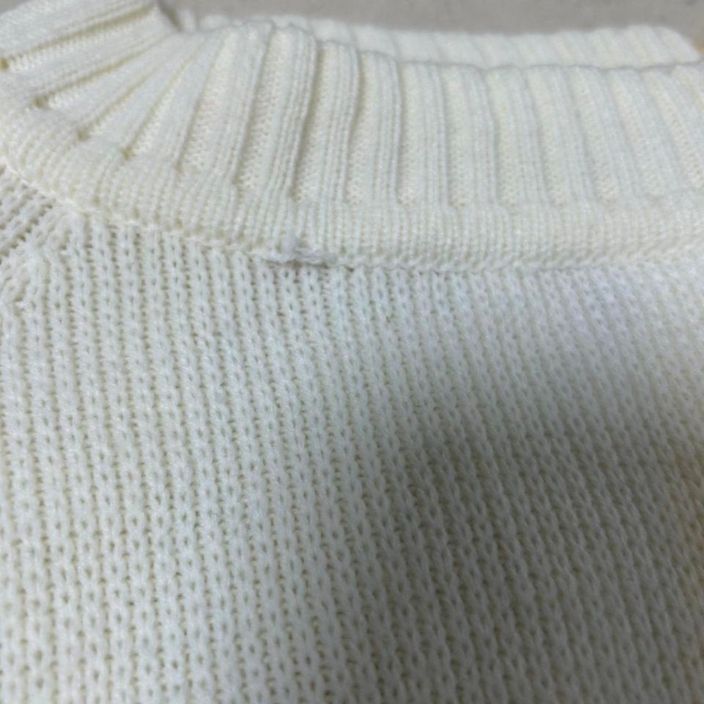 CAROL BRENT Vtg 60-70s ivory Sweater Coat-Bust 42 - Picture 6 of 6